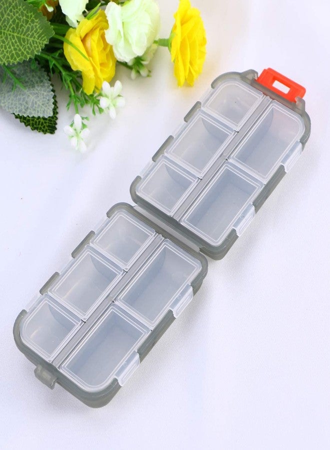 VATTU Double Layer Pill Organizer Pill Case with 10 Compartments Portable Mini Travel Pills Box Medicine Carry Box Seal Storage Container Holder for Outdoor Camping Home Travel (Grey) - Image 3